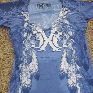 Blue Graphic Women's Top